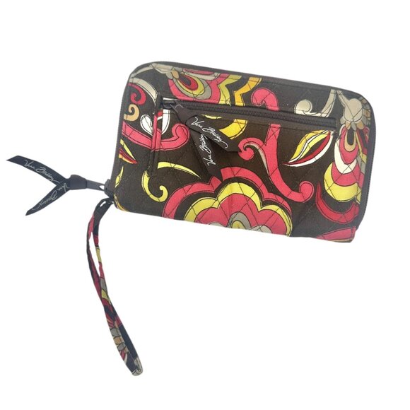 Vera Bradley Wristlet Wallet In Puccini Pattern Zip Closure Card Slots 8" X 5" - Picture 9 of 9